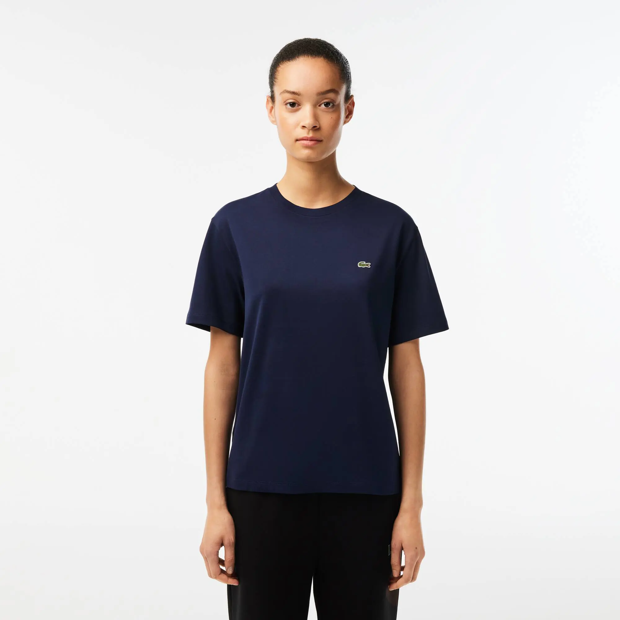 Lacoste Women’s Crew Neck Premium Cotton T-shirt. 1