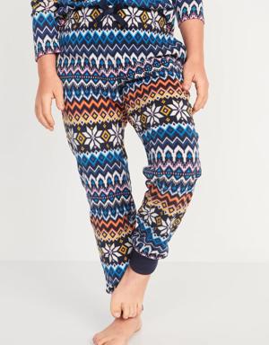 Printed Microfleece Pajama Jogger Pants for Girls multi