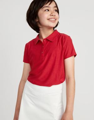 Old Navy Cloud 94 Soft School Uniform Polo Shirt for Girls red