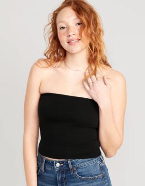 Cropped Tube Top for Women black