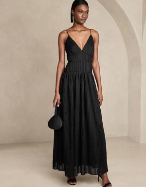 Jacqui Pleated Maxi Dress black