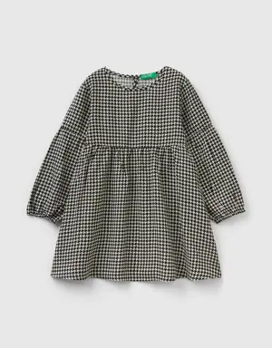 houndstooth dress in sustainable viscose