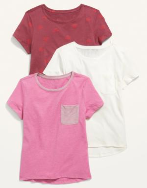 Softest Short-Sleeve T-Shirt Variety 3-Pack for Girls pink