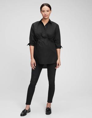 Maternity Popover Shirt black