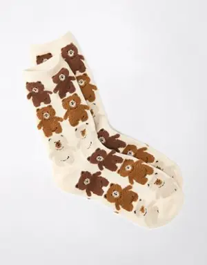 Teddy Bear Crew Sock