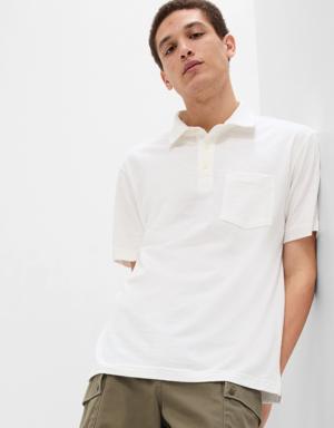Gap Slub Pocket Polo Shirt white