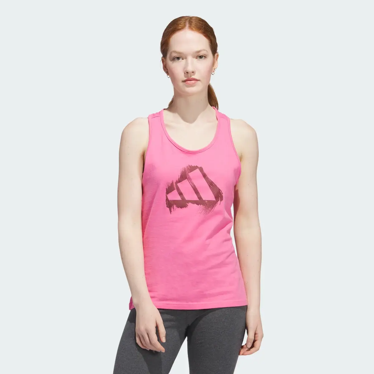 Adidas 3 Bar Logo Graphic Tank Top. 2