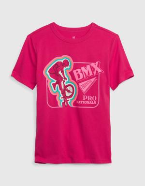 Kids 100% Organic Cotton Graphic T-Shirt pink