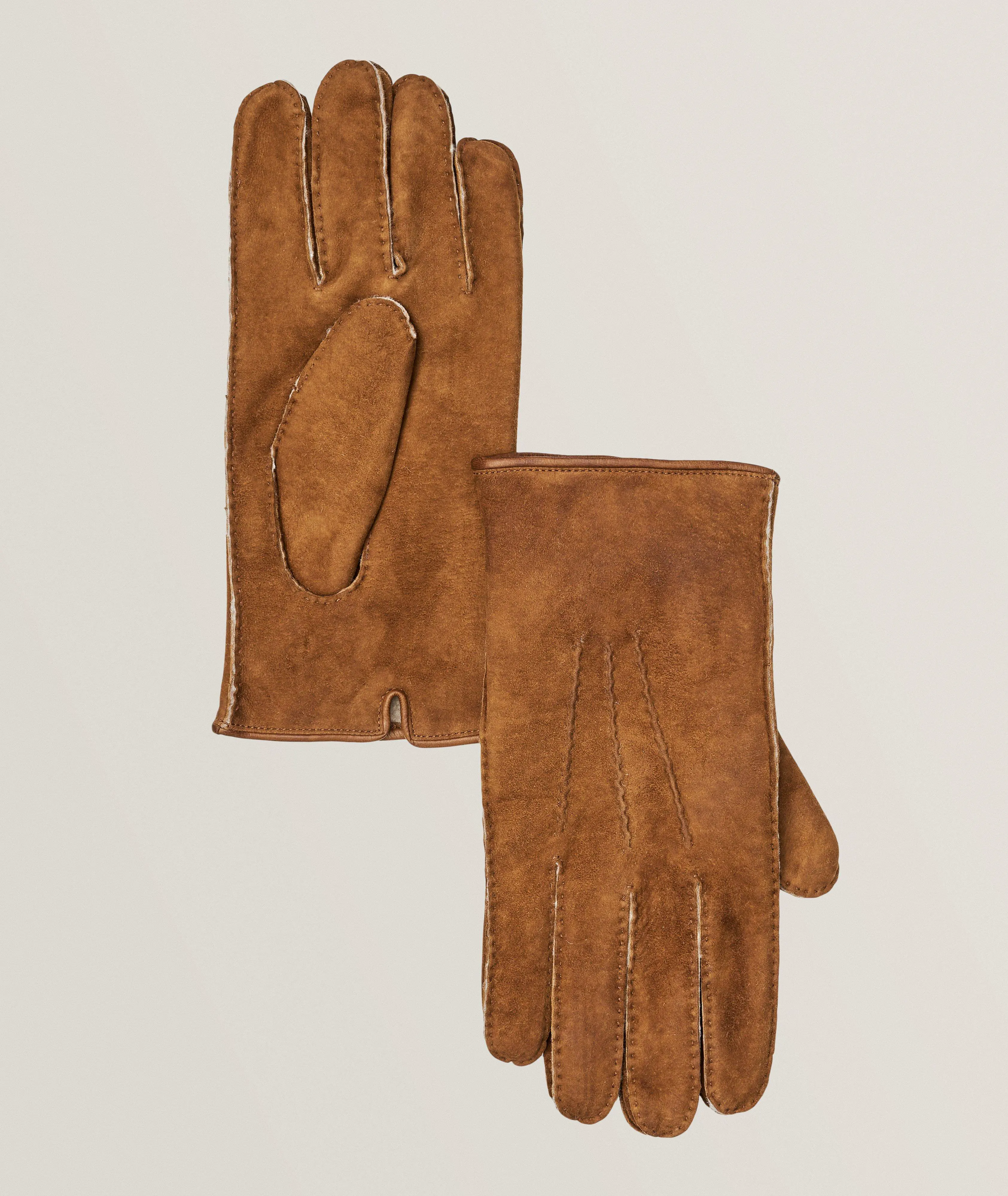 Harry Rosen Fur Lined Merino Wool Gloves. 1