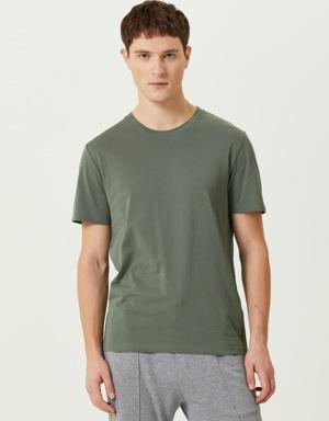 Yeşil Flamlı Basic T-shirt