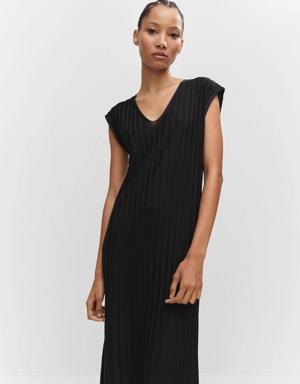 Mango Knitted dress with contrasting details