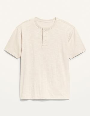 Old Navy Slub-Knit Workwear Henley T-Shirt for Men beige