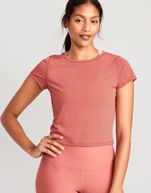 Old Navy PowerSoft Cropped T-Shirt for Women pink