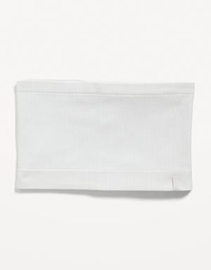 Rib-Knit Seamless Bandeau Bralette Top for Women white