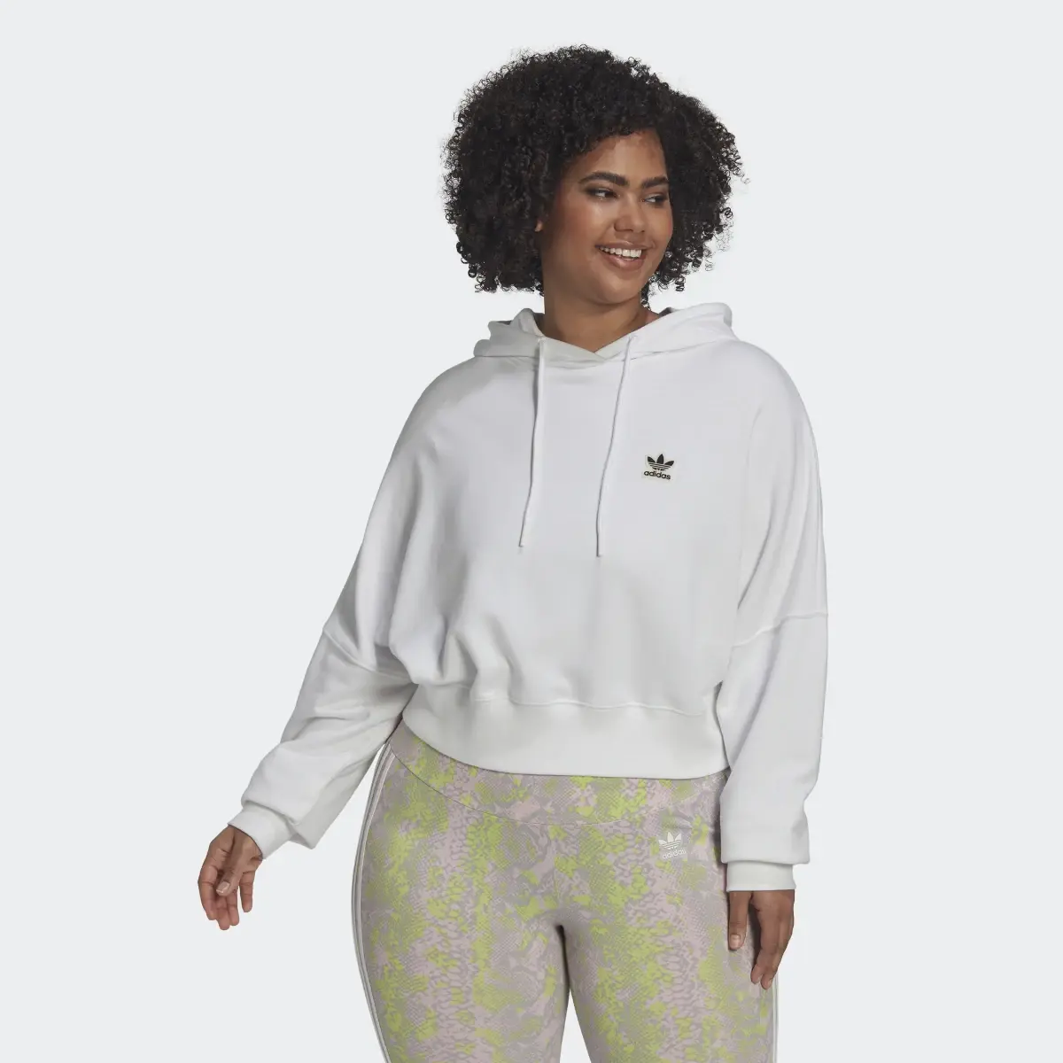 Adidas Sweat-shirt à capuche Cropped (Grandes tailles). 2