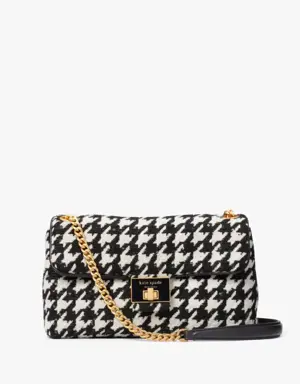 Evelyn Houndstooth Medium Convertible Shoulder Bag