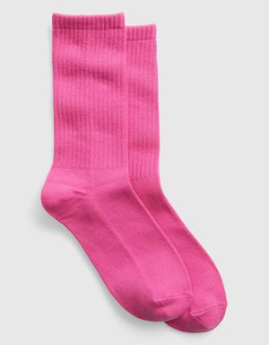 Organic Cotton Crew Socks pink