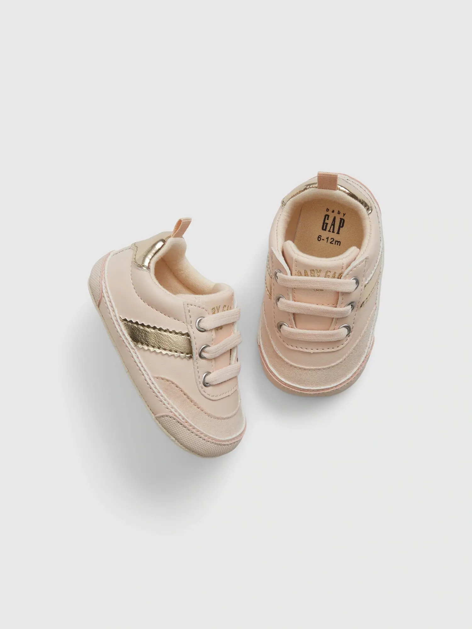 Gap Baby Metallic Stripe Sneakers pink. 1