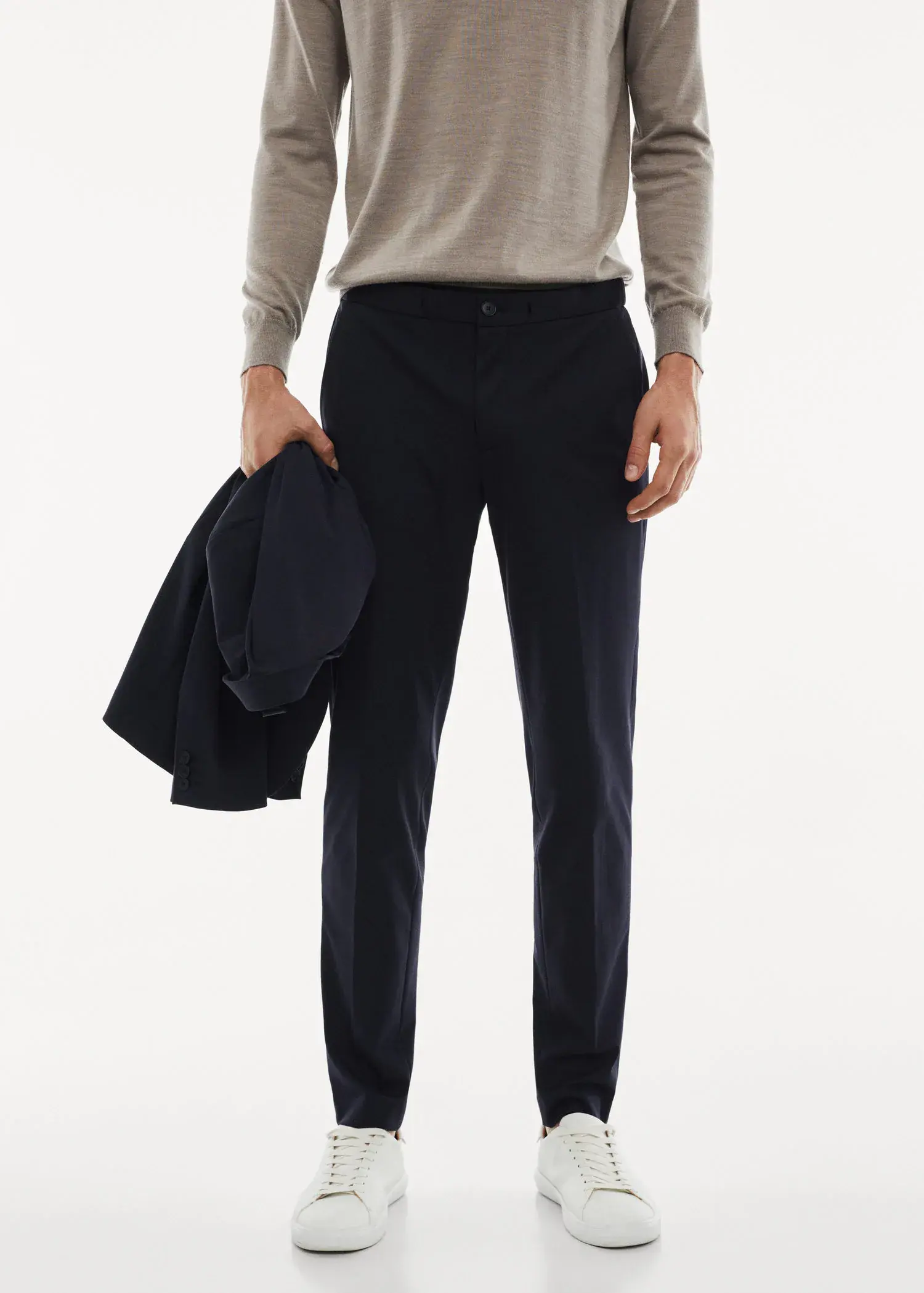 Mango Stretch fabric slim-fit trousers. 2