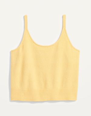 Cozy Cropped Sweater Tank Top for Women yellow
