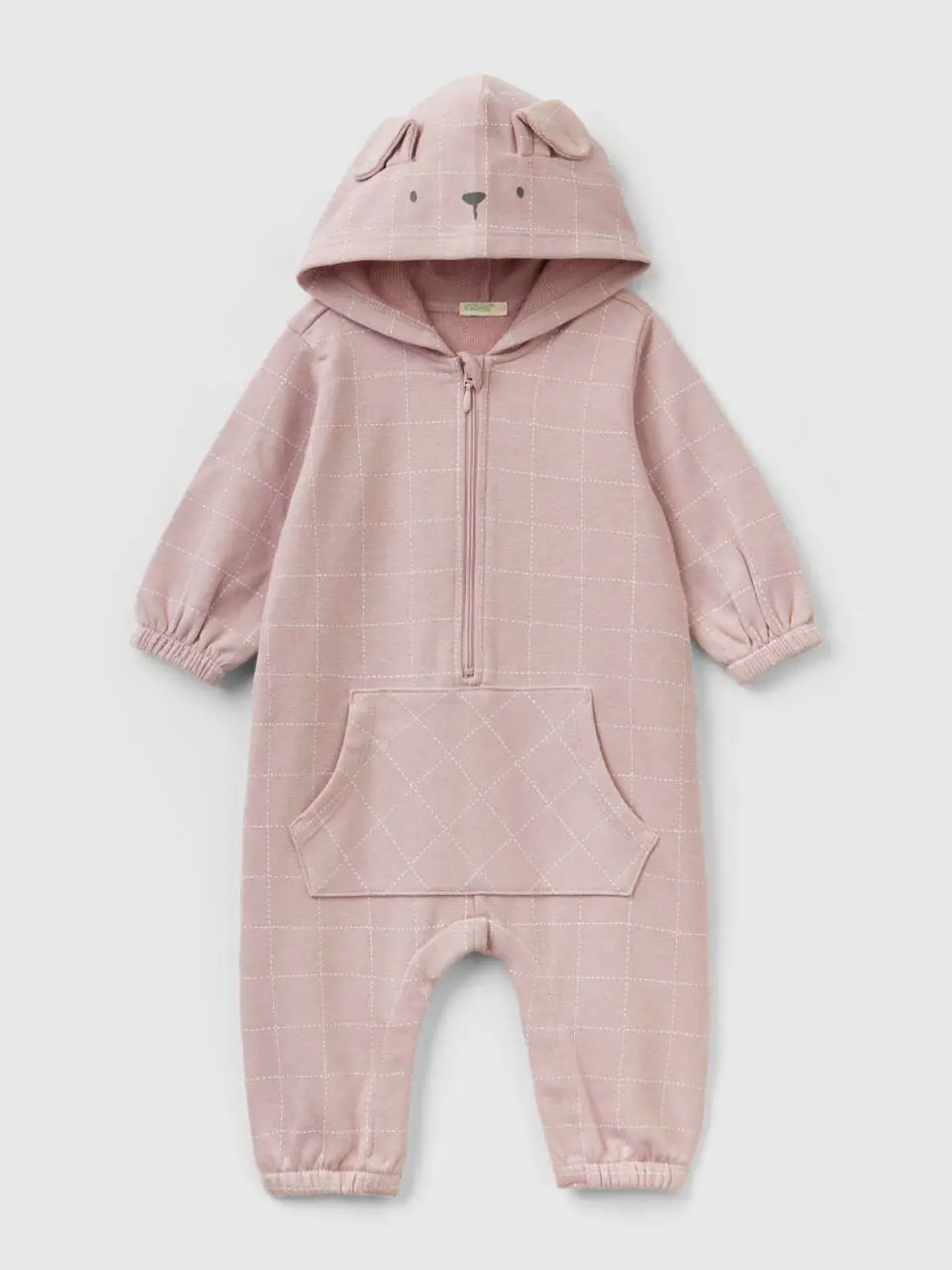 Benetton check jumpsuit with hood. 1