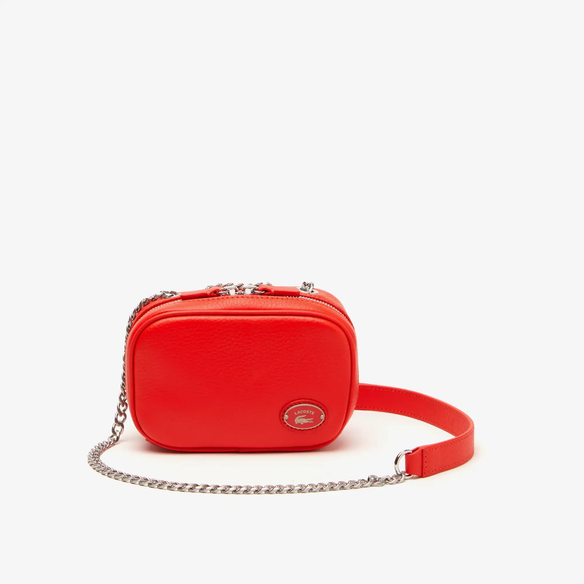 Lacoste Women’s Top Grain Leather Square Shoulder Bag. 1
