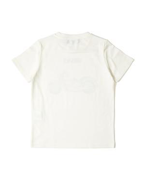 Beyaz Logo Detaylı Kız Çocuk T-shirt