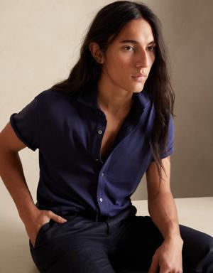 Banana Republic Luxury-Touch Polo blue