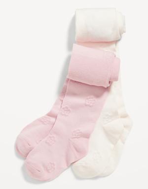 Floral-Pattern Knit Tights for Toddler Girls & Baby pink