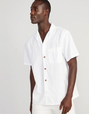 Short-Sleeve Textured-Dobby Camp Shirt for Men white