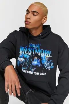 Forever 21 Forever 21 Mount Westmore Graphic Tour Hoodie Black/Multi. 2