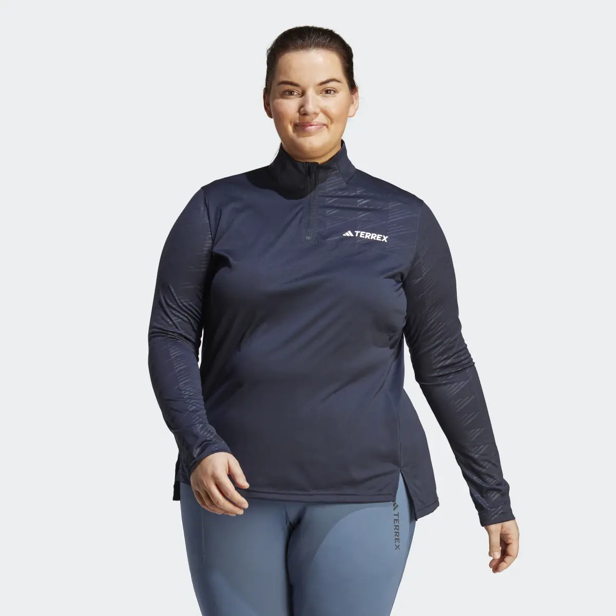 Adidas Terrex Multi Half-Zip Long Sleeve Tee (Plus Size). 2