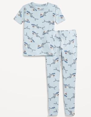 Old Navy Gender-Neutral Short-Sleeve Printed Snug-Fit Pajama Set for Kids gray