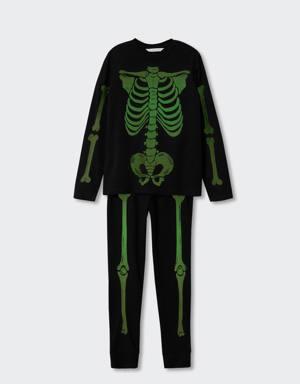 Glow in the dark skeleton pajama