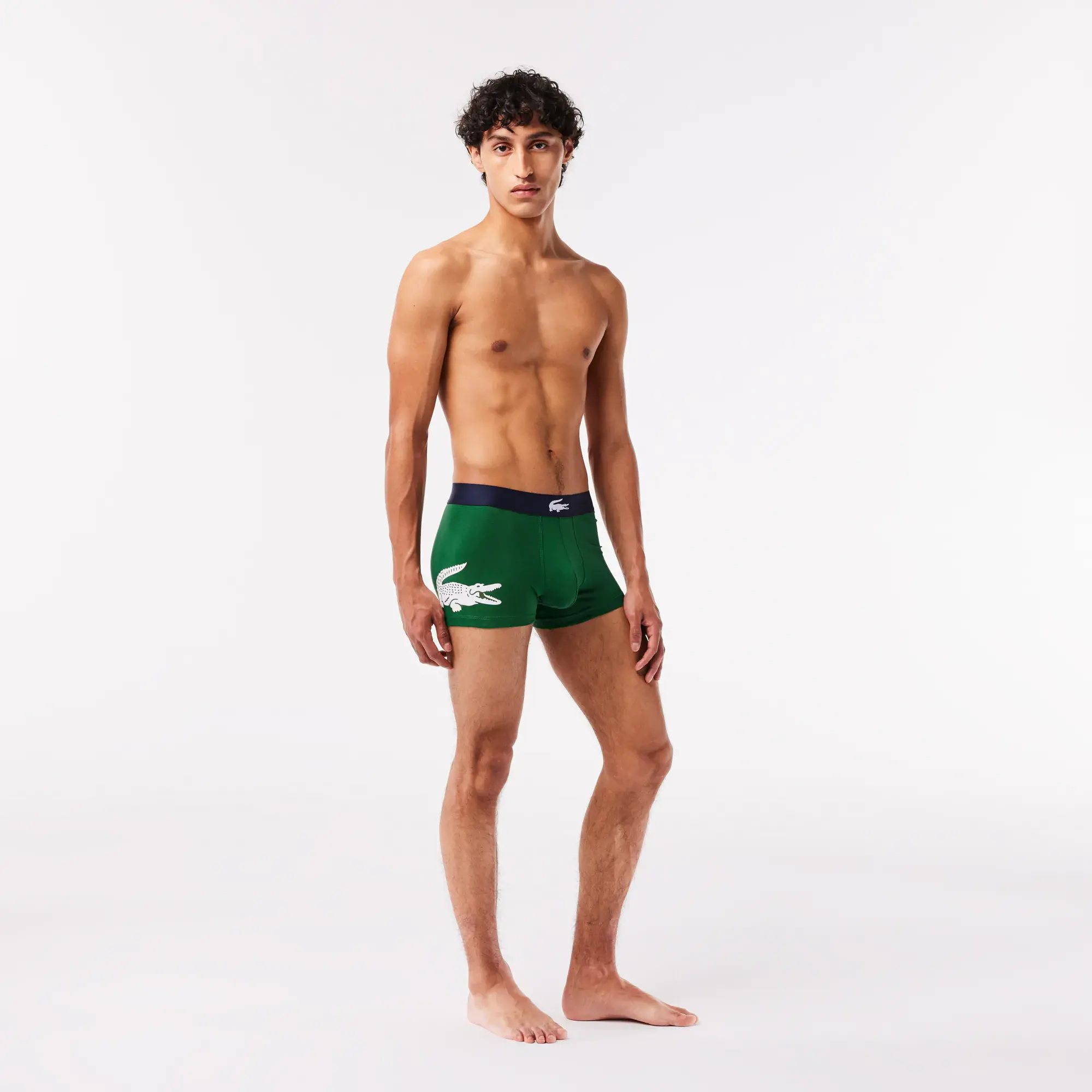 Lacoste Lot de 3 boxers courts dépareillés en coton stretch. 1