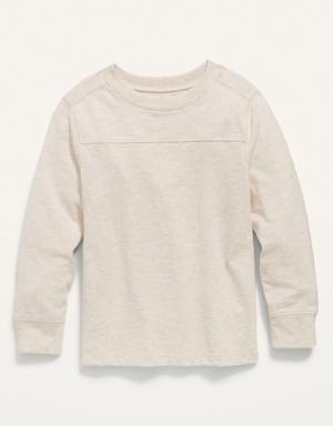 Long-Sleeve Slub-Knit T-Shirt for Toddler Boys beige