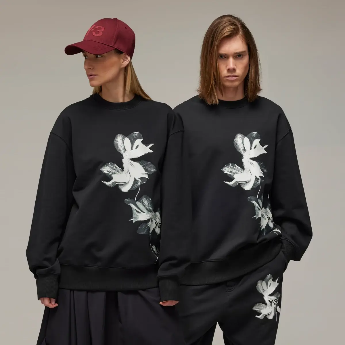 Adidas Y-3 Graphic French Terry Crew Sweatshirt. 1