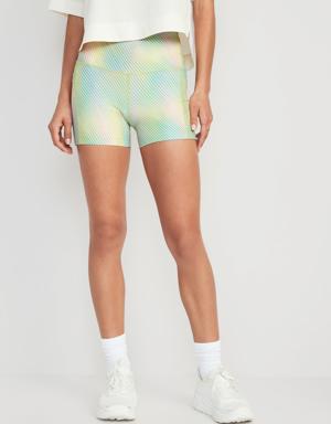 High-Waisted PowerSoft Biker Shorts -- 3.75-inch inseam multi