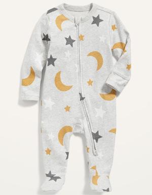 Unisex Printed Sleep & Play Footed One-Piece for Baby blue