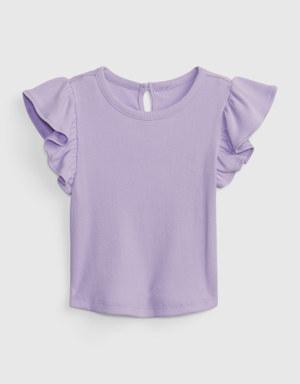 Gap Toddler Rib Flutter Top purple