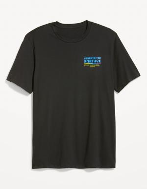 Soft-Washed Graphic T-Shirt for Men black