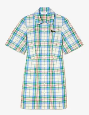 Women’s Lacoste Cotton Blend Checkerboard Dress