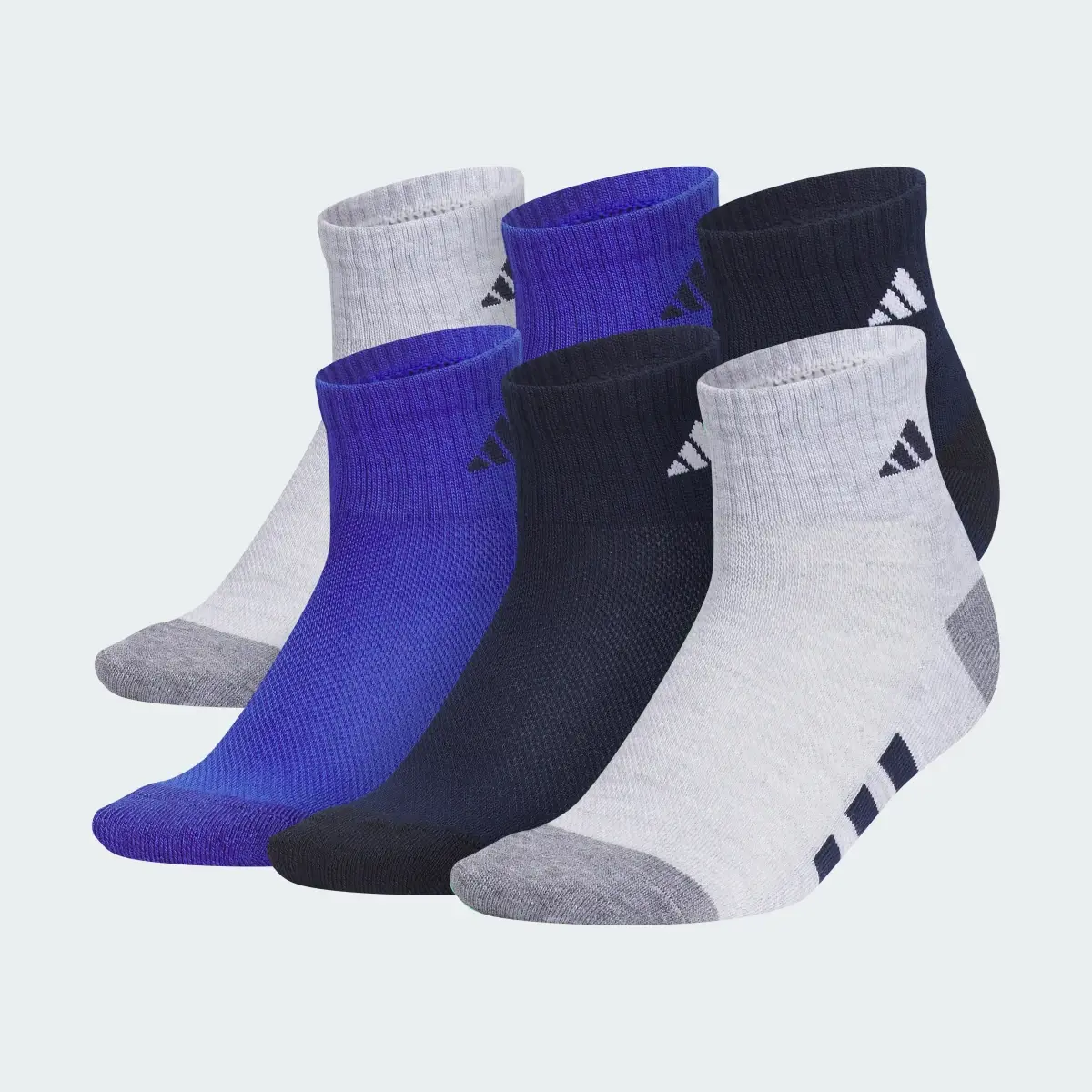 Adidas Athletic Cushioned 6-Pack Quarter Socks Kids. 2