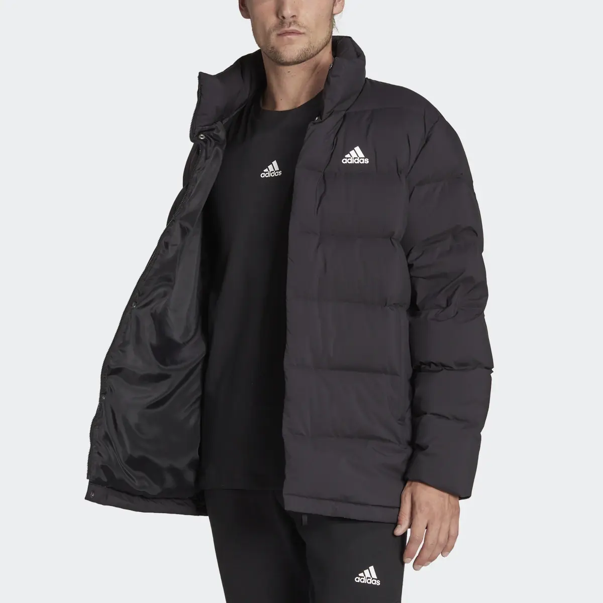 Adidas Helionic Mid-Length Down Jacket. 1