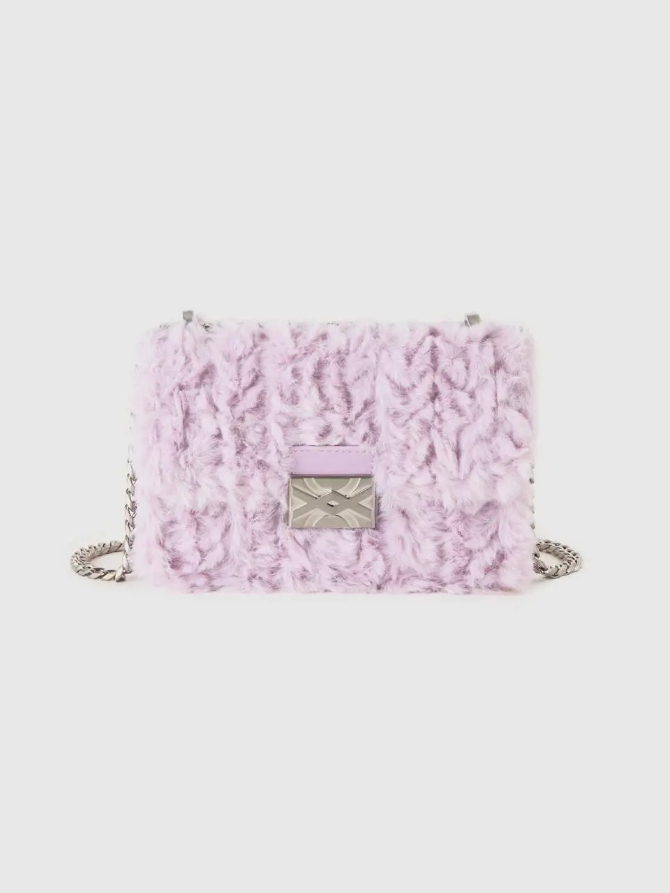 Benetton small lilac bag in faux fur. 1