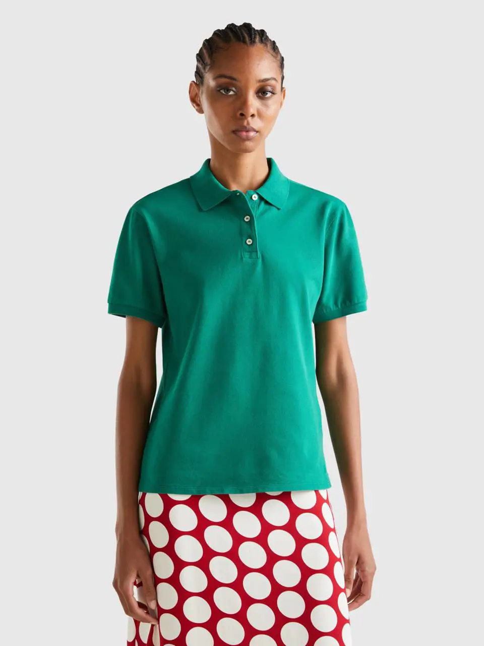 Benetton polo in stretch organic cotton. 1