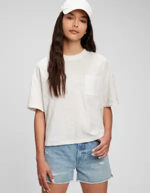 Teen 100% Organic Cotton Pocket T-Shirt white