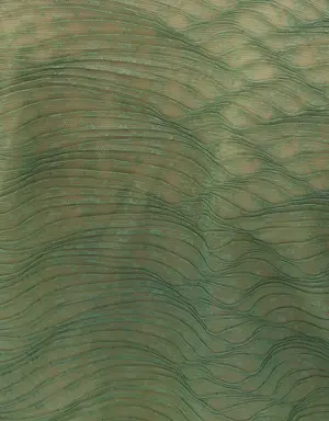 Yeşil Bağlama Detaylı Crop Bluz