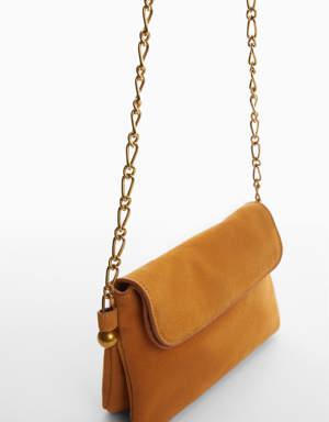 Chain suede bag