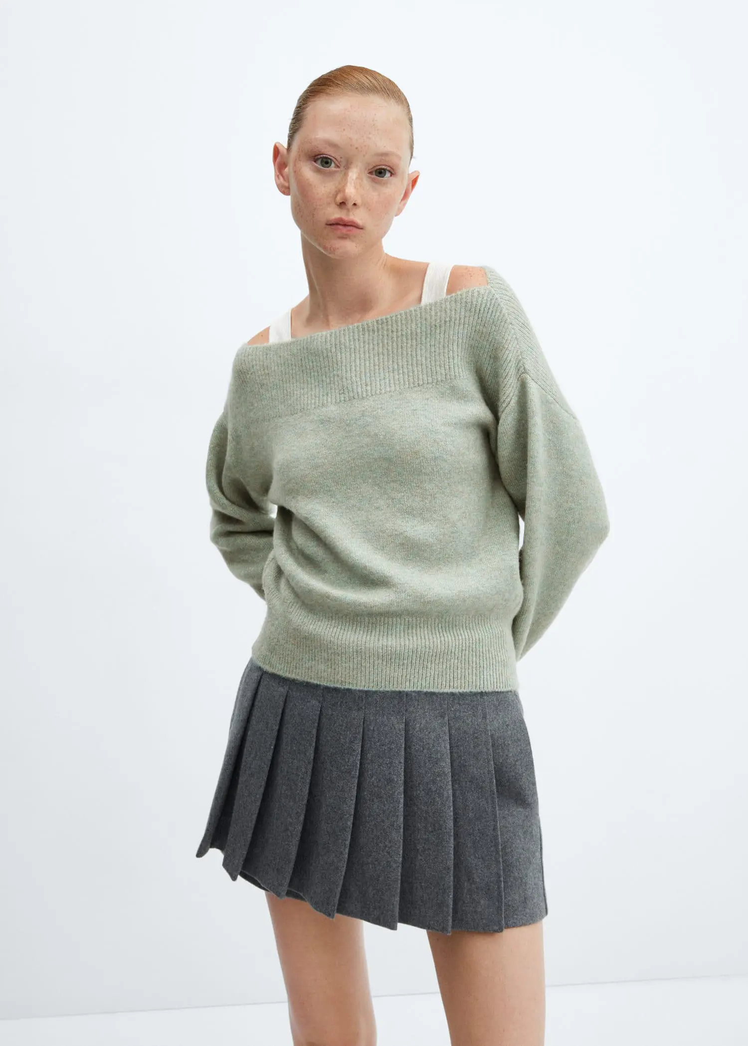 Mango Boat-neck knitted sweater. 1